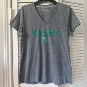 Under Armour University of North Texas Medium Gray V-Neck Tee with Mean Green